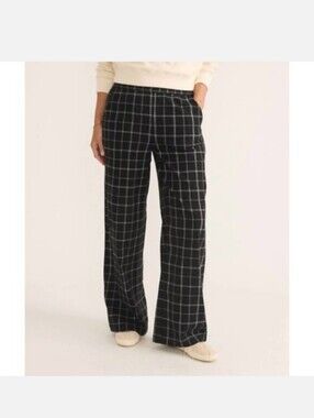 🌁 NWT: MARINE LAYER; ALLISON TENCEL,CHECKER, TROUSER PANT, BLK & WHT/X-L, 2022.